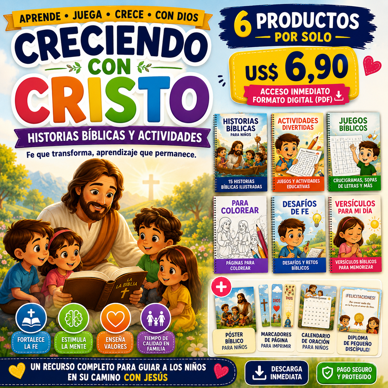 Creciendo con Cristo — kit bíblico para niños